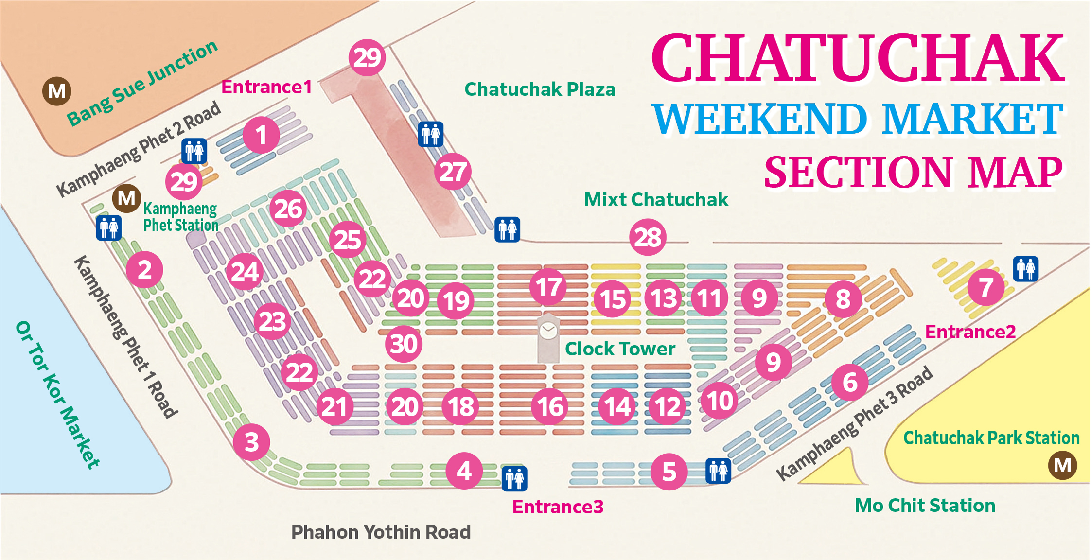 Chatuchak Weekend Market section map