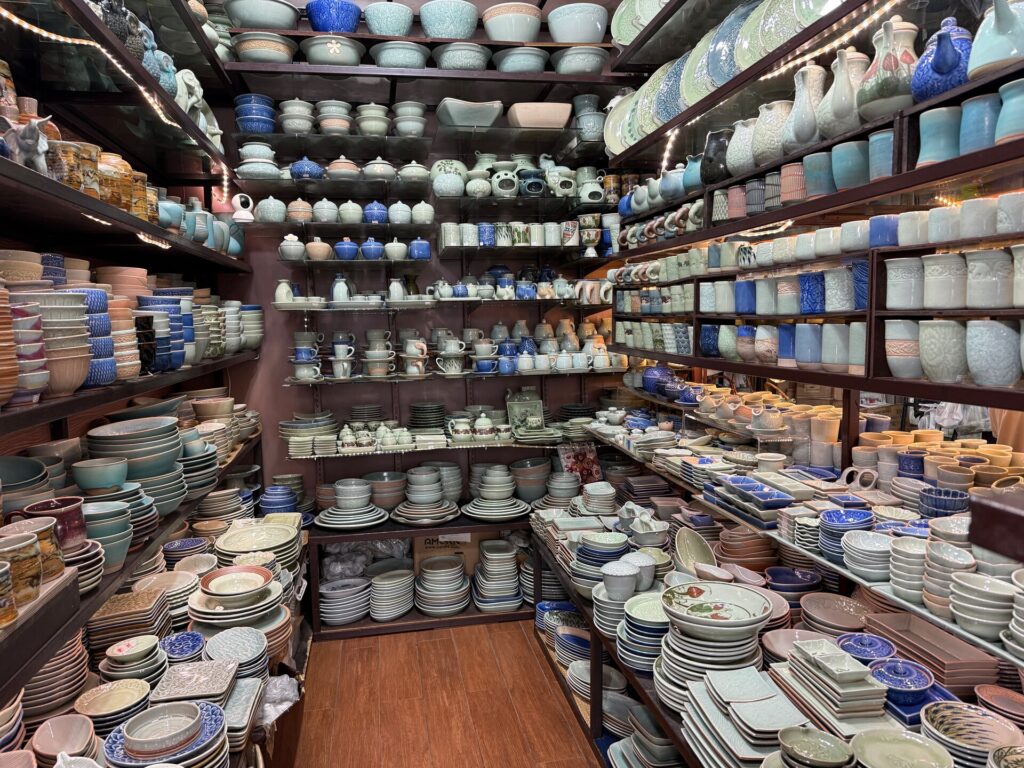Interior of Celadon Shop filled with ceramics at Chatuchak Weekend Market